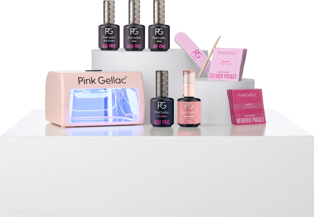 Productfoto van Pink Gellac Gellak Starterspakket Peel & Soak Off - Manicure Set voor Gel Nagellak en Gel Nagels