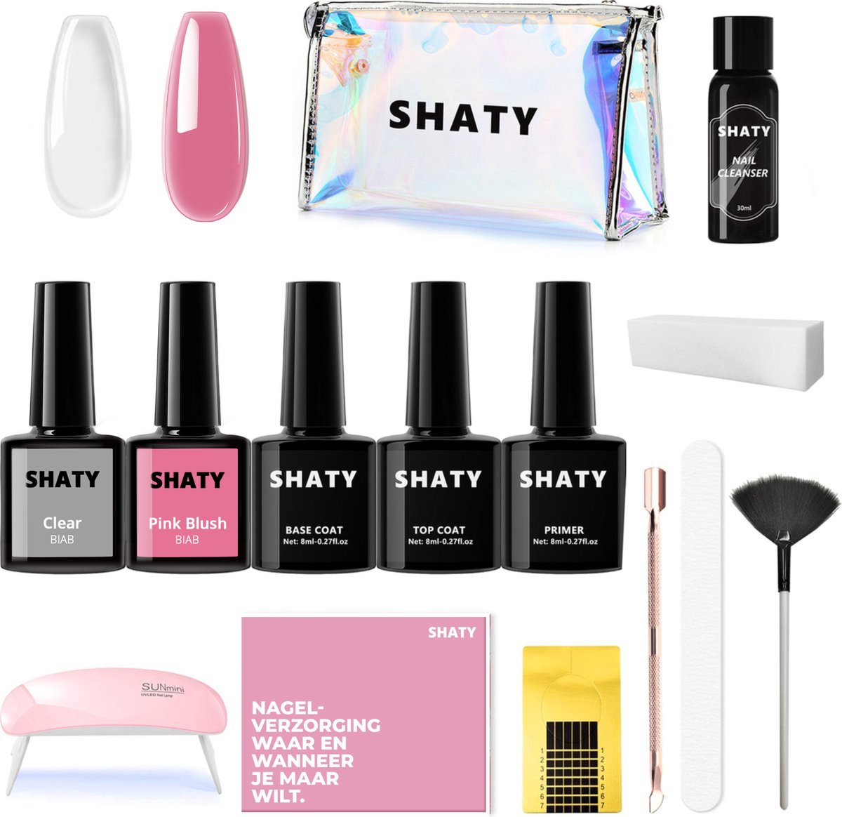 Productfoto van SHATY® BIAB Starter Pakket - Complete BIAB Set met Builder Gel, Builder in a Bottle Gelnagellak, UV/LED