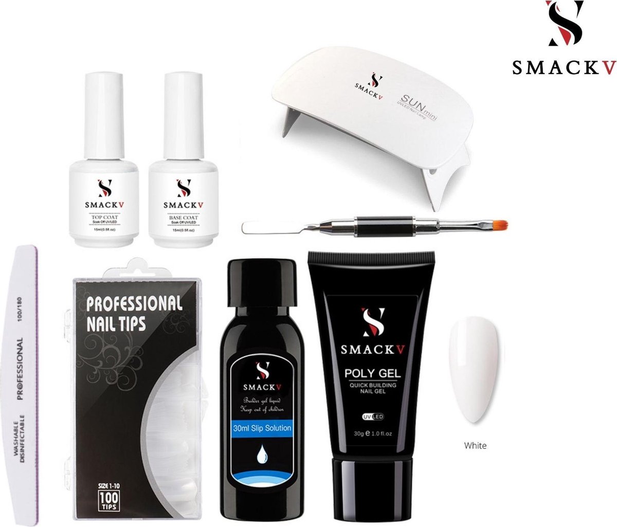 SMACKV® Poly Gel Kit Gellak starter pakket incl. USB UV Lamp Poly